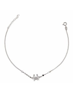 TO-98 - TOBILLERA DE PLATA CON MOTIVO DE CANGREJO DE MAR Y 26 CM