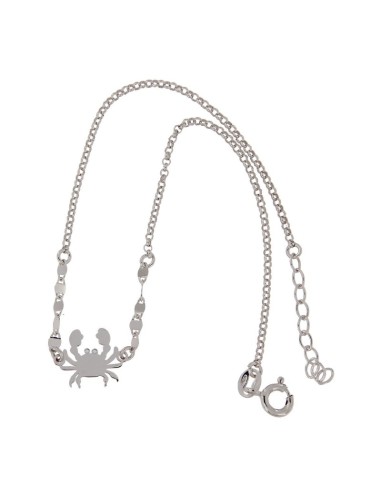 TO-98 - TOBILLERA DE PLATA CON MOTIVO DE CANGREJO DE MAR Y 26 CM