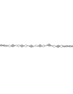 TO-178 - TOBILLERA DE PLATA CON MOTIVO DE BOLITA DE 22 CM + ALARGADOR 2