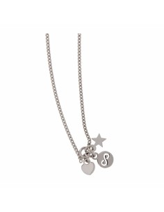 TO-88 - TOBILLERA DE PLATA CON MOTIVOS COLGANTES DE INFINITO, ESTRELLA Y CORAZÓN DE 26 CM  2