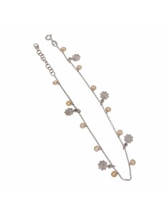 TO-104 - TOBILLERA DE PLATA CON MOTIVO DE SOL Y PIEDRA AMBAR COLGANTE DE 26 CM 2