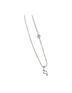 TO-100 - TOBILLERA DE PLATA CON MOTIVO DE DELFÍN CON PUNTO DE LUZ CHATÓN DE 26 CM 2