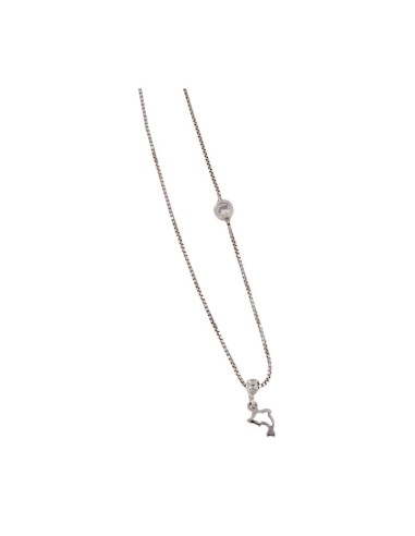 TO-100 - TOBILLERA DE PLATA CON MOTIVO DE DELFÍN CON PUNTO DE LUZ CHATÓN DE 26 CM