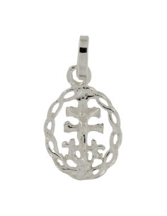 COLG-644 - COLGANTE DE PLATA CRUZ DE CARAVACA CON CERCO 15X13 MM