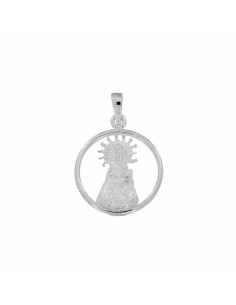 COLG-658 - COLGANTE DE PLATA DE LA VIRGEN DE LOS DESAMPARADOS CALADO DE 20 MM