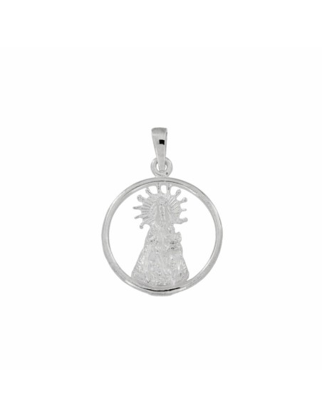 COLG-658 - COLGANTE DE PLATA DE LA VIRGEN DE LOS DESAMPARADOS CALADO DE 20 MM 