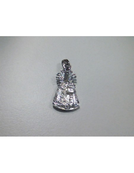 COLG-1029 - COLGANTE DE PLATA DE LA VIRGEN DE LOS DESAMPARADOS DE 12 MM X 20 MM