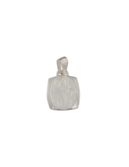 2842 - COLGANTE PLATA CON FORMA CUADRADA CON VIRGEN DE 19 MM X 15 MM