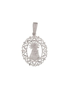 COLG-587 - COLGANTE PLATA MEDALLÓN DE LA VIRGEN DE LOS DESAMPARADOS DE 18 MM X 20 MM