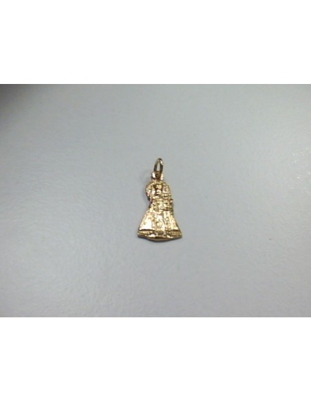COLG-584DO - COLGANTE PLATA CHAPADA EN ORO VIRGEN DE LOS DESAMPARADOS DE 10 MM X 19 MM