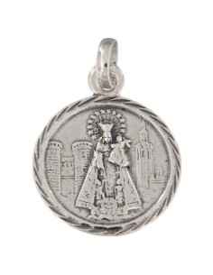 COLG-918 - COLGANTE MEDALLA DE PLATA VIRGEN DE LOS DESAMPARADOS 20 MM