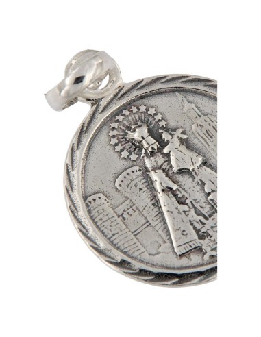 COLG-918 - COLGANTE MEDALLA DE PLATA VIRGEN DE LOS DESAMPARADOS 20 MM
