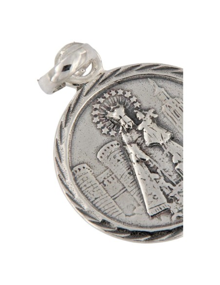 COLG-918 - COLGANTE MEDALLA DE PLATA VIRGEN DE LOS DESAMPARADOS 20 MM
