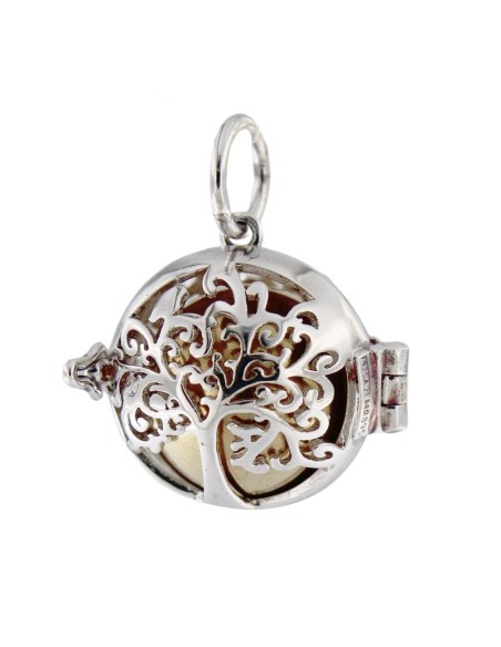 LLAM-3 - LLAMADOR DE ÁNGELES DE PLATA CON MOTIVO DE ÁRBOL DE LA VIDA DE 17 MM 