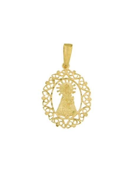 COLG-587DO - COLGANTE PLATA MEDALLÓN DE LA VIRGEN DE LOS DESAMPARADOS DE 28 MM