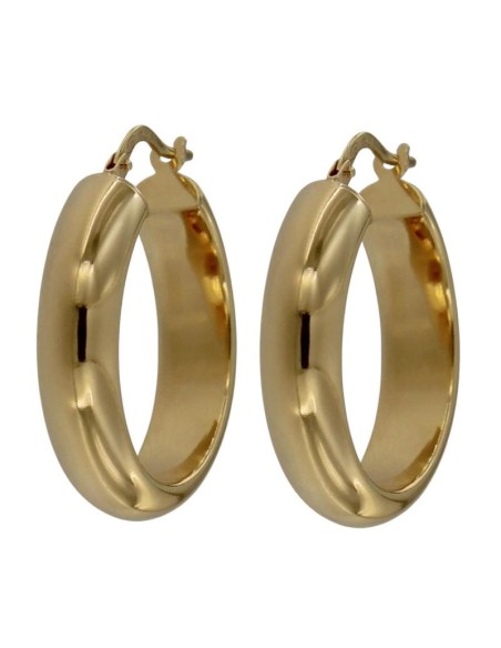 CRI-1276 - CRIOLLA DE PLATA CHAPADA EN ORO MEDIA CAÑA OVALADA DE 26 MM EXT.