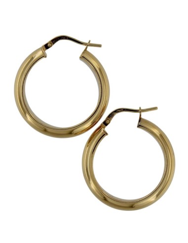 CRI-1276 - CRIOLLA DE PLATA CHAPADA EN ORO MEDIA CAÑA OVALADA DE 26 MM EXT.