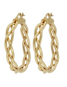 CRI-1307 - CRIOLLA DE PLATA CHAPADA EN ORO TRENZADA DE 28 MM EXT.