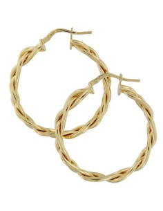 CRI-1308 - CRIOLLA DE PLATA CHAPADA EN ORO TRENZADA DE 32 MM EXT. 2