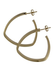 CRI-1319 - CRIOLLA DE PLATA CHAPADA EN ORO CON MOTIVO OVALADO MATIZADO CON ABERTURA DE 30 MM 2