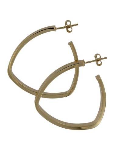 CRI-1319 - CRIOLLA DE PLATA CHAPADA EN ORO CON MOTIVO OVALADO MATIZADO CON ABERTURA DE 30 MM