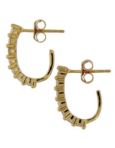 CRI-1333 - CRIOLLA DE PLATA CHAPADO EN ORO CON CIRCONITA DE 15 MM  2