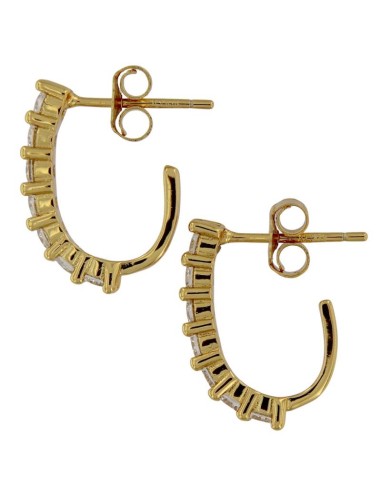 CRI-1333 - CRIOLLA DE PLATA CHAPADO EN ORO CON CIRCONITA DE 15 MM 