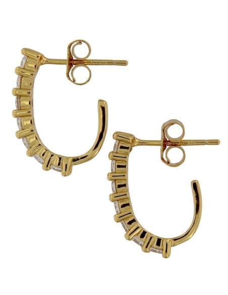 CRI-1333 - CRIOLLA DE PLATA CHAPADO EN ORO CON CIRCONITA DE 15 MM 