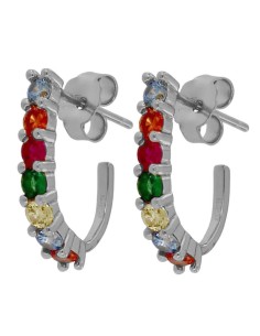 CRI-1343 - CRIOLLA PLATA CON CIRCONITAS DE COLOR 15MM