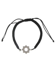 PULMA-12 - PULSERA DE MACRAMÉ AZUL CON MOTIVO DE PLATA ESTRELLA MUDÉJAR SATINADA DE 14 MM  2