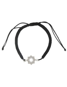 PULMA-11 - PULSERA DE MACRAMÉ ROJA CON MOTIVO DE PLATA ESTRELLA MUDÉJAR CON LÍNEA CENTRAL DE 14 MM  2
