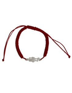 PULMA-10 - PULSERA DE MACRAMÉ AZUL CON MOTIVO DE PLATA TORICO DE 15 MM X 7 MM 2