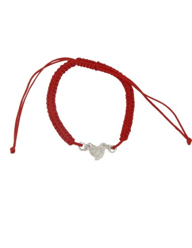 PULMA-9 - PULSERA DE MACRAMÉ NEGRO CON MOTIVO DE PLATA MANOS DE 9 MM 