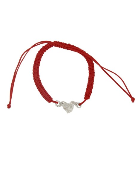 PULMA-9 - PULSERA DE MACRAMÉ NEGRO CON MOTIVO DE PLATA MANOS DE 9 MM 