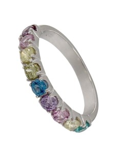 S-2275 - SORTIJA DE PLATA DE CARRIL CIRCONITA DE COLOR DE 2,5 MM 