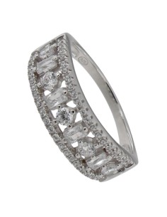 S-2212 - SORTIJA DE PLATA CON CIRCONITA Y PIEDRA BLANCA