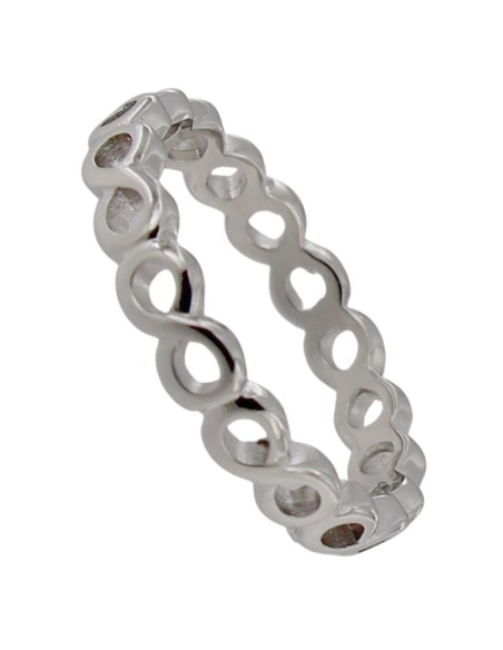 S-2210 - SORTIJA DE PLATA CON MOTIVOS DE INFINITO UNIDOS 