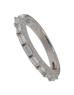 S-2209 - SORTIJA DE PLATA CON MOTIVO DE CIRCONITA Y PIEDRA BLANCA 