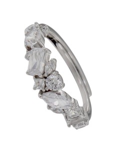 S-2208 - SORTIJA DE PLATA CON MOTIVO DE PIEDRA Y CIRCONITA