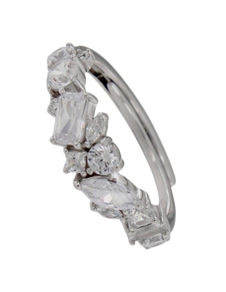 S-2208 - SORTIJA DE PLATA CON MOTIVO DE PIEDRA Y CIRCONITA