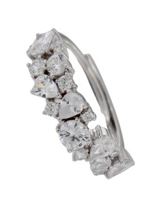 S-2207 - SORTIJA DE PLATA CON MOTIVO DE PIEDRA Y CIRCONITA 