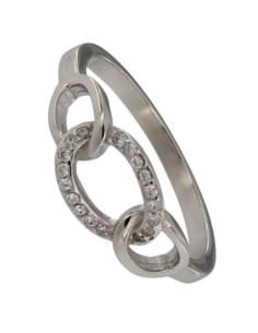 S-2185 - SORTIJA DE PLATA CON MOTIVO DE AROS UNIDOS CON CIRCONITA 