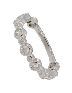 S-2182 - SORTIJA DE PLATA CON CHATONES UNIDOS 