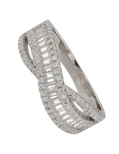 S-2181 - SORTIJA DE PLATA CON PIEDRA Y CIRCONITA BLANCA