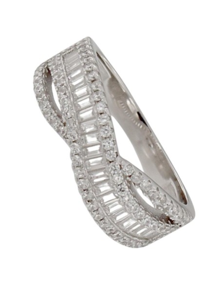 S-2181 - SORTIJA DE PLATA CON PIEDRA Y CIRCONITA BLANCA