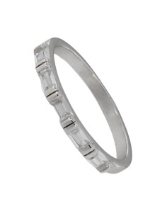 S-2163 - SORTIJA DE PLATA CON MOTIVO DE PIEDRA BLANCA DE 2 MM X 19 MM