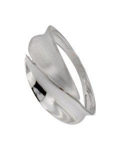 S-2130 - SORTIJA DE PLATA MATE Y BRILLO UNIDAS CON FORMA ABSTRACTA