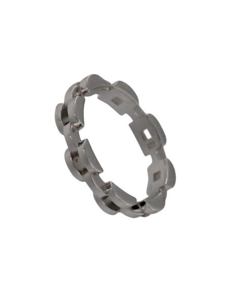 S-2086 - SORTIJA DE PLATA CON MOTIVO COMO CADENA ENLAZADA DE 0,4 MM 