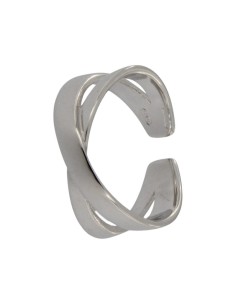 S-2056 - SORTIJA DE PLATA CON DOS TIRAS CRUZADAS Y ABERTURA TRASERA