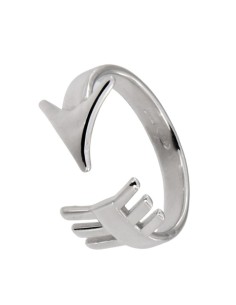 S-1847 - SORTIJA DE PLATA CON MOTIVO DE FLECHA ABIERTA 